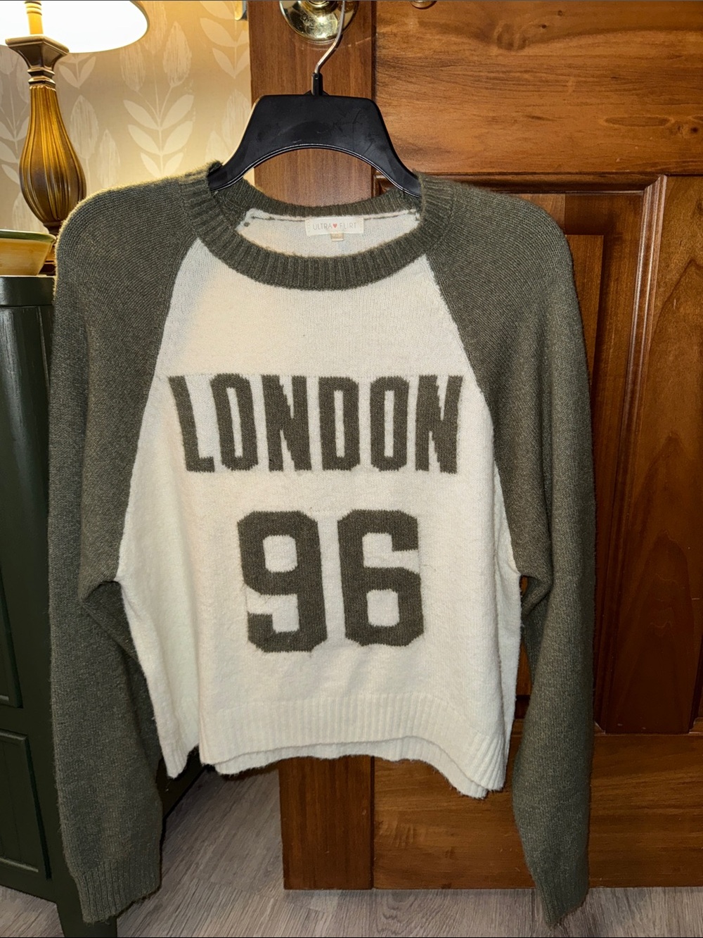 Ultra Flirt Olive & Cream London 96 Crewneck Sweater
